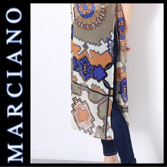 NWOT Marciano Abstract Chiffon Duster - Picture 3 of 9